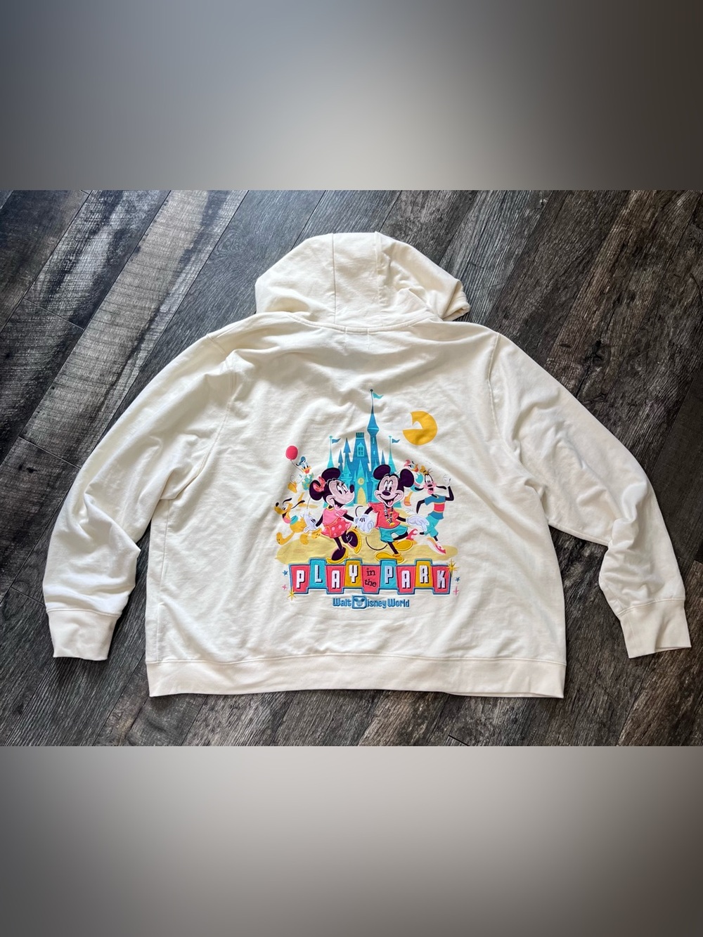 Disney Enbroidered Zip-Up Sweatshirt with Colorful 'Play in the Park' 2XL